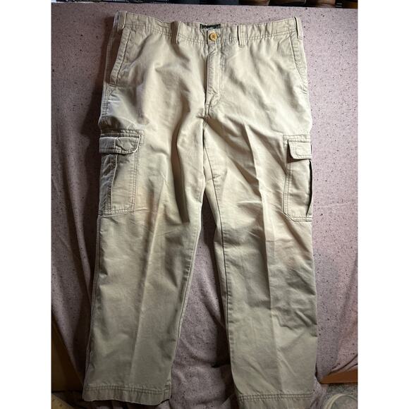 Eddie Bauer Men’s 40x30 Heavy Cargo Pants Khaki Hiking Outdoor Rugged Gorpcore - Picture 1 of 8
